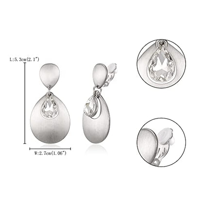 FANZE 2-3 Pairs Clip on Earrings Drop Earrings Set,Big Matte Gold Earrings Statement Earrings Jewelry Gift for Women - color: set-14