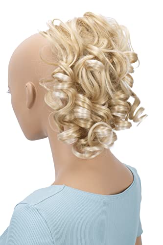 CAISHA Jumbo Hairpiece Scrunchy Updo Voluminous Curly Messy Bun Blond Mix G6L - color: blonde