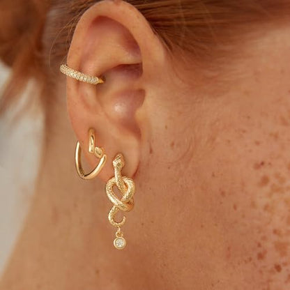 Women Ear Cuff Earring Gold Non Pierced Ear Cartilage Clip on Wrap Hoop 14K Gold Filled Tiny Boho Beach Simple Minimalist Delicate Handmade Hypoallergenic Jewelry Gift-Sold as Single/Pair - style: Tube A