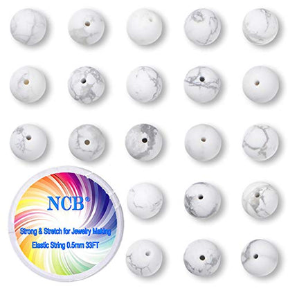 NCB White Matte White Howlite Beads 200pcs 4mm Round Gemstone Beads Spacer Charm Beads Natural Stone Loose Beads for Bracelet Necklace Jewelry Making (Matte White Howlite, 4mm 200Beads) - color: Matte White Howlite, size: 4mm 200Beads
