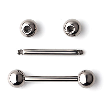 Grade 23 Titanium Externally Threaded Nipple Piercing Jewelry Barbell Ring Tongue Rings Nipple Straight Body Piercing Jewelry for Women Men 14G 16G 12mm 14mm 16mm 19mm - style: 16GA - 5/8" (16mm)