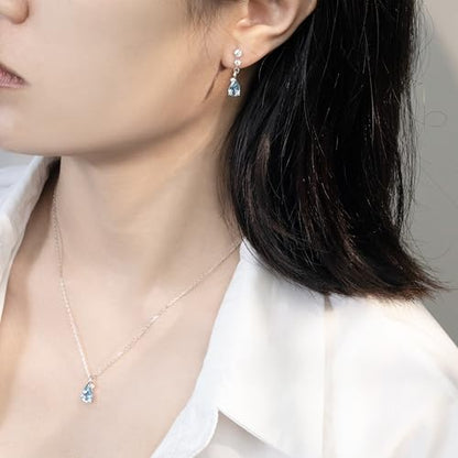 immobird 925 Sterling Silver Infinity Birthstone Jewelry Set Teardrop | Birthstone Necklace and Earring Set, Small Pear-shape Pendant, Drop Earring, Timeless Gift for Her, Daily Wear, Nice Gift Box - color: 11a-Nov.