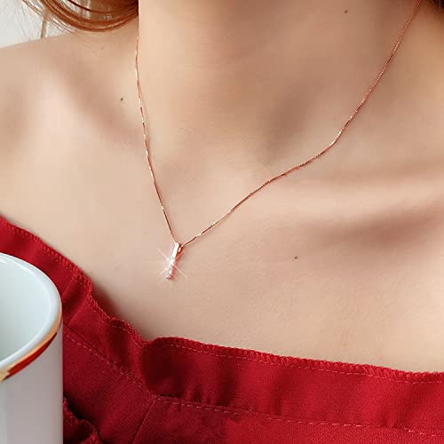 925 Silver Adjustable Necklace Circle Minimalist Enamel Tiny Heart Cactus Triangle Pendant Dainty Choker for Women - color: Mini Bar
