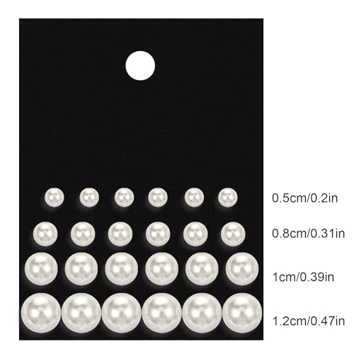 Hecila 24 Pairs Round Pearl Earrings for Women Pearl Studs Stainless Steel White Faux Pearls Earrings Elegant Bridal Simulated Pearls Stud Earring Jewelry Set for Wedding Birthday Christmas 4 Sizes