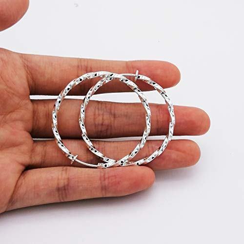 LAXPICOL Twisted Clip On Earrings 4PCS Different Color Gold Silver Black Rose 1.18IN .57IN .96IN .36IN Hoop Earrings Clip On Earrings for Women No Piercing - color: 1.57in