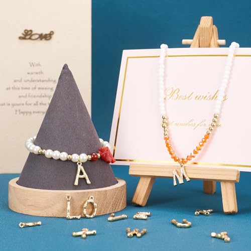 Craftdady Letter Charms Capital Pendants Mixed A-Z Initial Letter Number Charms DIY Bracelet Necklace Pendants for Jewelry Making, Gold, Antique Silver, Platinum - color: 18K Gold A