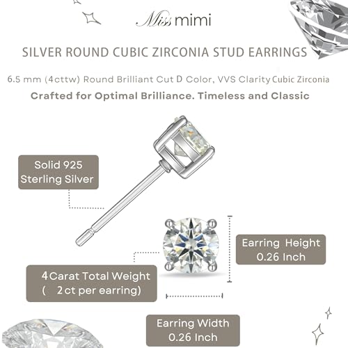 925 Sterling Silver Cubic Zirconia Necklace and Earrings Set for Women, Heart, Cushion, Round, Emerald Cut CZ, Solitaire Bezel Jewelry Set, CZ Bridal Jewelry Set, Bridesmaid Gift - style: Round Cut