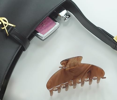 Luxury Mocha Claw Clip for Women | Our Large 4 Inch Hair Clip Creates Beautiful Half Ups, Secure Updos & Chic Daily Styles | Premium Acetate Claw with Secure Hold & Snag Free Teeth for Easy Styling - color: Mocha