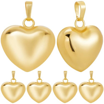 Beebeecraft 1 Box 10Pcs Puffed Heart Charm 18K Gold Plated Smooth Small Love Drops Charms for Jewelry Making Necklace Bracelet DIY Crafts - color: Gold, size: 15x18x7mm