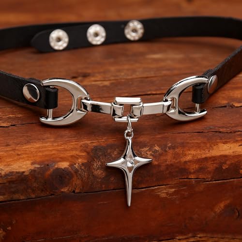 Gothic Gift Black Choker Necklace for Women, Goth Adjustable Y2K Collar Necklaces Halloween Vampire Accessories Fashion Jewelry - color: Star