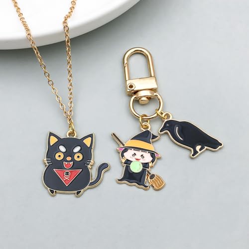 50pcs Enamel Charms for Jewelry Making Wholesale Assorted Mixed Bulk Metal Earring Findings for DIY Necklace Bracelet Keychain and Crafting - style: Halloween Charms