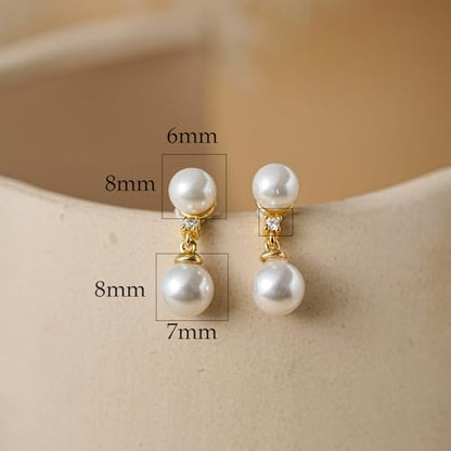 Gold Earrings for Women Trendy, Dainty Dangle Earrings 14K Gold Plated Drop Earrings Cute Wedding Earrings Fashion Prom Bridal Jewelry Gifts - color: Gold-A11