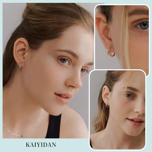 2 Pairs Gold/Silver Hoop Earrings For Women Set Trendy,14K Plated Gold Chunky Huggie Hoop Earings Pack,Oval Twisted Statement Silver Hoops,Fashion Jewelry Gift - color: 20) bow hoops