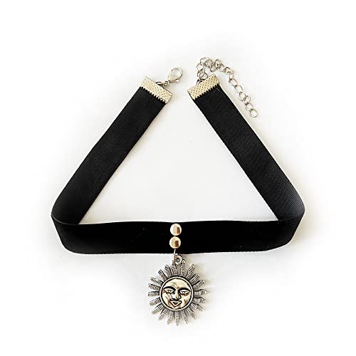 Harajuku Gothic sun pendant necklace collar Lace Choker Necklace