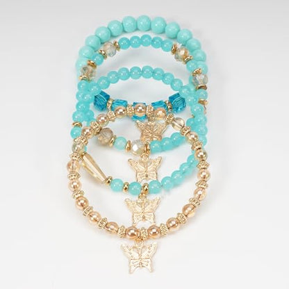 Boho Wooden Beads Bracelets Bohemian Bracelet Stack for Men Women Wood Beaded Bracelet Set - color: O