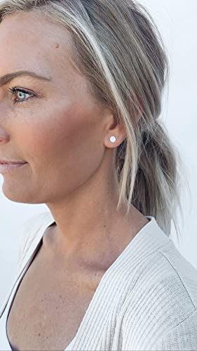 Unisex 6 Pairs Dot Stud Earrings, Surgical Steel Gold Plated Black Tiny Flat Disc Stud Earrings for Women Men - color: Gold-5mm