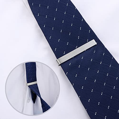 HAWSON 2 inch Tie Clips for Men-Skinny Tie Bar Tie Set for Wedding Anniversary Business and Best Gift for Dad Husband Brother - color: 1 PCS - Brush Silver