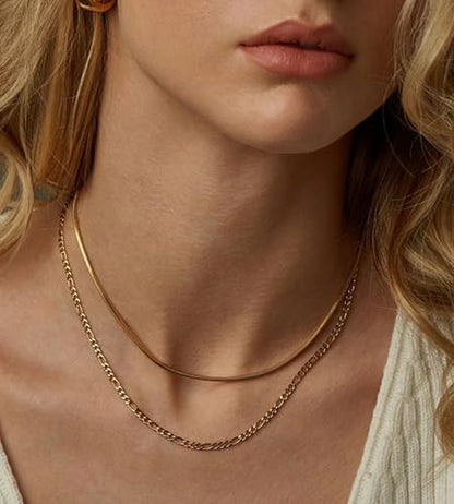 YEEZII Layered Gold Necklaces for Women Trendy, 3 Pcs 14K Gold Plated Choker Paperclip Box Chain Necklace, Stackable Women's Gold Pendant Necklaces Jewelry Set - color: Gold-3 pcs-Cross