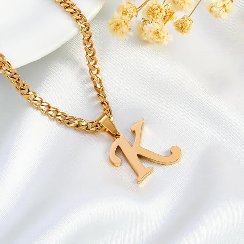 Initial Charms Gold Initial Pendant 14k Gold Letter Charm Name Pendant for Women and Men - style: K