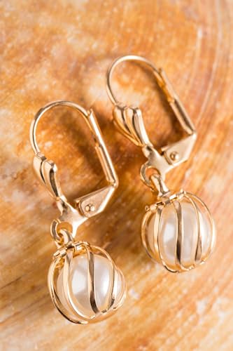 Barzel 18K Gold Plated Pearl Dangling Drop Earrings