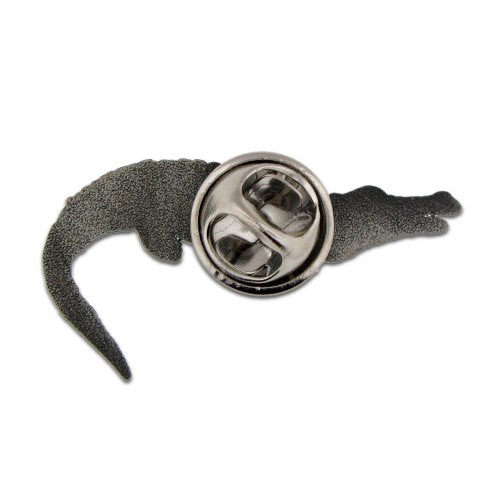 PinMart Wild Animal Enamel Lapel Pin - color: Silver Alligator, size: 1 Piece