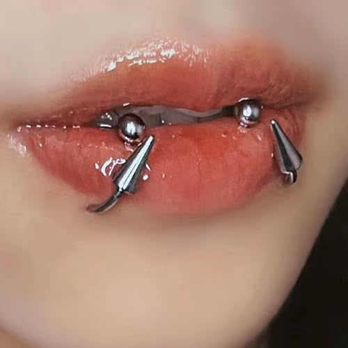 Zolure 16g Lip Rings Horseshoe Labret Jewelry Lip Barbell Ring Spike Snake Bite Piercing Jewelry Tragus Helix Earrings Studs Medusa Piercing for Women Men - color: 16G 8mm #3