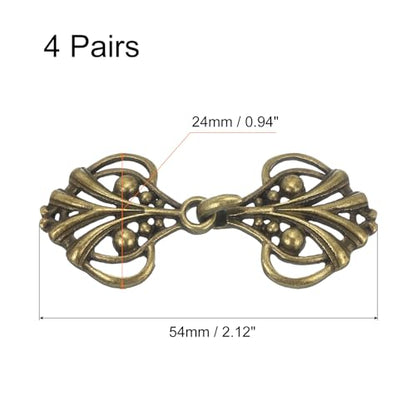 uxcell Cloak Clasp, Sew on Hooks and Eyes Vintage Cape Clasps Sweater Shawl Collar Cardigan Buckles