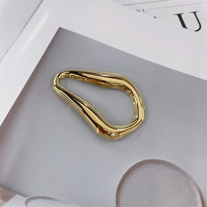 Trendy Irregular Geometric Brooch Pin for Women Men Stainless Steel Gold/Silver Plated Unique Polished Hollow Teardrop Lapel Pins for Sweater Hat Scarf Suit Dress Clothes Accessories Jewelry - color: Gold