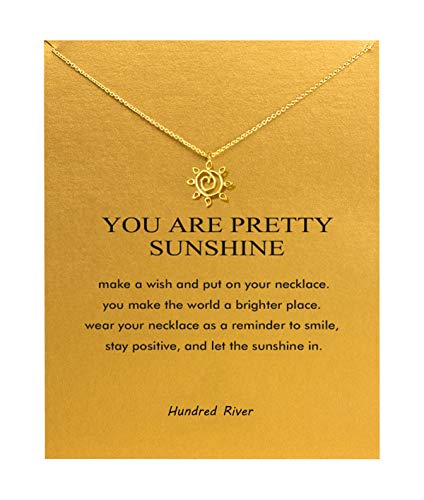 Baydurcan Friendship Anchor Compass Necklace Good Luck Elephant Pendant Chain Necklace with Message Card Gift Card - style: Abstract sun