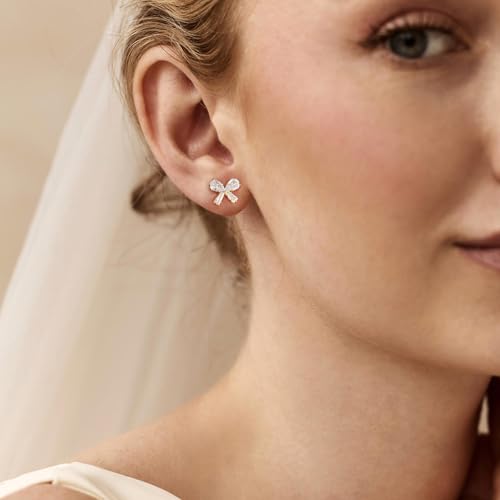 Dangle Earrings for Women Trendy, 14K Gold Plated CZ Huggie Drop Earrings, Dainty Long Chain Prom Wedding Jewelry Gift for Her - style: Butterfly CZ