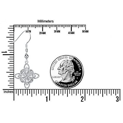 S925 Sterling Silver Celtic Knot Earrings for Women Irish Good Luck Drop Dangle Hook Earrings - style: Dangle Fish Hook - Witch's Knot