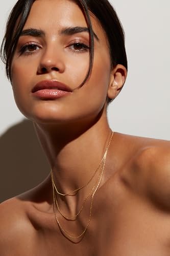 Milla Triple Necklaces for Women, Trendy Trpiple Chain Necklace Set | Stylish Gold Necklace Stack and Silver Layered Necklaces for Women made with 14K Gold Plated and Silver Plated Materials - color: Triple Snake Chain / Gold