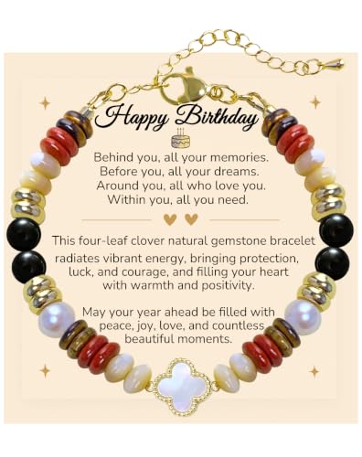 Birthday Jewelry Gifts For Girls Women, Four Leaf Clover & Heart Bracelets - color: Divine Alignment