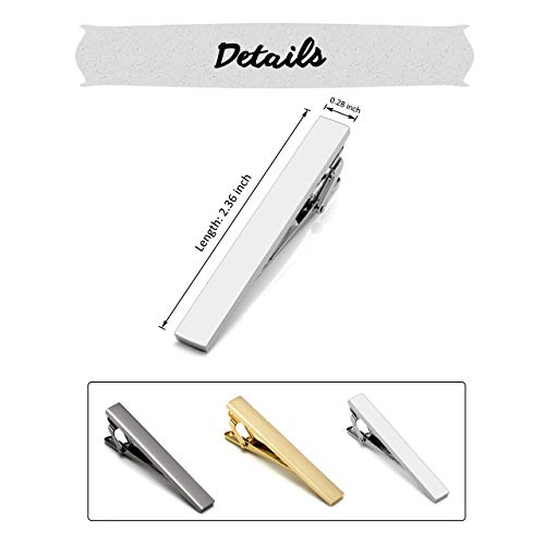 Jovivi Personalized Custom Tie Clip Bar for Men Engraved Tie Clips Pin, Groomsmen Mans Fathers Day Wedding Gift - color: A: Non-Engraving(Gold)