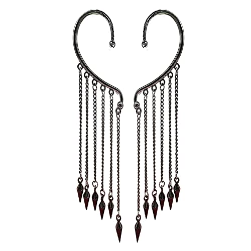 Ear Cuffs Earrings for Women Non Piercing,Long Tassel Ear Wrap Earrings Ear Cuff Droping Chain Earrings jewelry - color: C:Bullet B