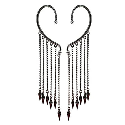 Ear Cuffs Earrings for Women Non Piercing,Long Tassel Ear Wrap Earrings Ear Cuff Droping Chain Earrings jewelry - color: C:Bullet B