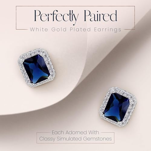 Jewelry Sets for Women Costume Jewelry Sets Wedding Jewelry Set with Necklace and Earring for Bride Bridesmaid Jewelry - color: Blue