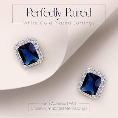 Jewelry Sets for Women Costume Jewelry Sets Wedding Jewelry Set with Necklace and Earring for Bride Bridesmaid Jewelry - color: Blue