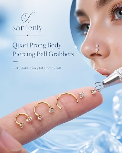 Sanfenly 18G Horseshoe Nose Ring for Women Surgical Steel Nose Rings Hoops | Hypoallergenic Nose Piercings Jewelry, Septum Rings Hoop Studs Tragus Earrings Helix Cartilage Lip Ring - color: Gold Plated-3pcs-6/8/10mm