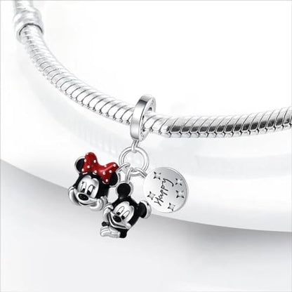 Charm for Bracelets and Necklaces Heart Cat Flower Boy 925 Sterling Silver Bead Birthday Jewelry Gift for Women - color: Mouse Lover Charm