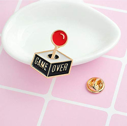 Premium Handmade Enamel Lapel Pin Brooch Badge - color: Game Over Controller, size: 1 Pin