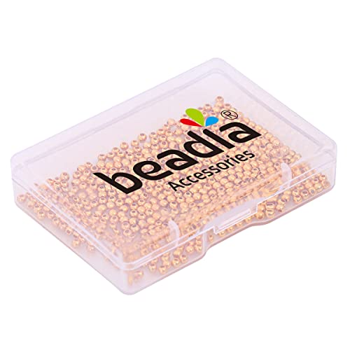 18K Gold Plated Round Spacer Beads 2.5mm 500pcs for Jewelry Making Findings Non Tarnish - color: 18K Gold, size: 2.5mm