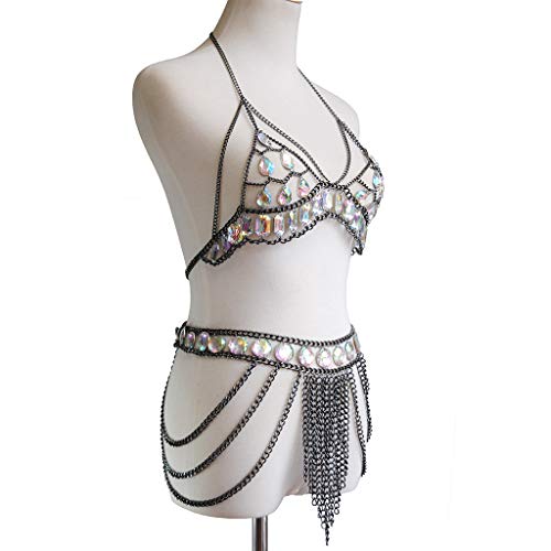 Women's Sexy Suit Body Chain - color: E-Black
