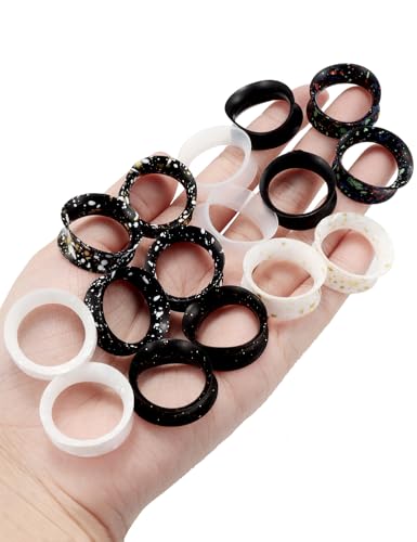 Jenxnjsjo 14g to 7/8in Ear Gauges Plugs Tunnels Taper Earrings Stretching Expander Kit Set for Women Men - color: 043: Silicone Double Flare Ⅲ, size: 7/8in (20mm)