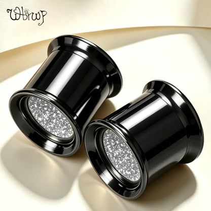 WBRWP 2pcs Hollow Gold Stainless Steel with Zircon Ear Plugs Tunnels - Ear Expander - Ear Gauges Stretcher Body Piercing Jewelry 8g-5/8 - color: Black with Silver Shining Inside