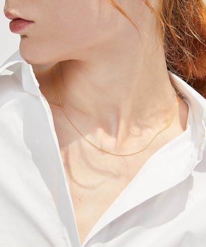 Elegance 11 designs Gold Plated Thin Chain Layered Necklaces For Women Non Tarnish,18k Gold Plated Stainless Steel Dainty Waterproof Gold Necklace Set Stack For Women Gifts Jewelry - color: Gold Necklace2201