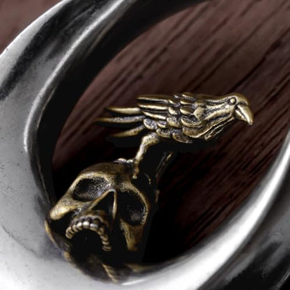 ERKUOO 2PCS 0g 00g-1" Gothic Golden Raven Skull Saddle Ear Gauge Spider Web Double Flared Plug Tunnels Expander Piercing Jewelry For Women Men 8mm-25mm - color: #3 Silver, size: 0g=8mm