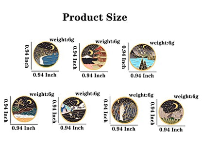 Cute Enamel Pin Set Lapel Pins Brooches Cartoon Brooch Badge Pins for Clothes Bags Backpack for Women - color: Starry Sky