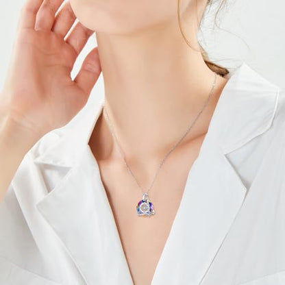 AOBOCO 2026 Graduation Gifts 925 Sterling Silver Compass Pendant Necklace High School College Graduation Jewelry Gifts for Women Daughter - style: B-Rainbow