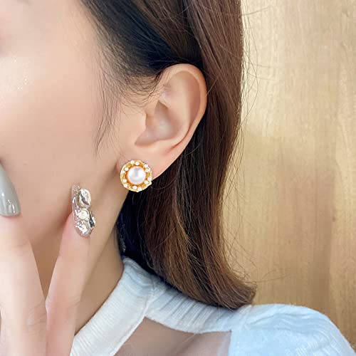 ALEXCRAFT Gold Clip On Earrings 3 Pairs Small Earing Non Pierced for Women - color: Gold Stud
